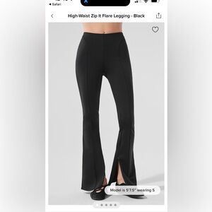 ALO high waist zip it flared leggings